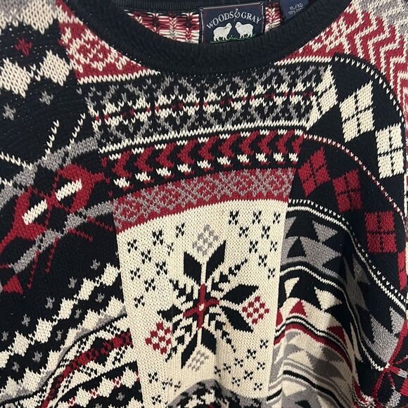 🔥🔥 Vintage WOODS & GRAY Heavy Thick Sweater - COOGI Style -Mens XL - EXCELLENT - Picture 2 of 7
